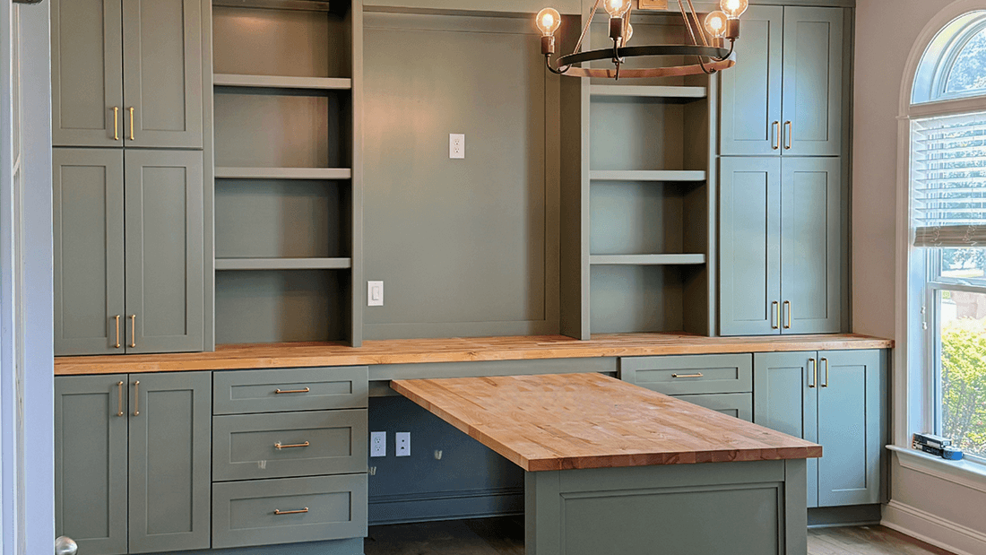 Shaker Jade Green cabinets