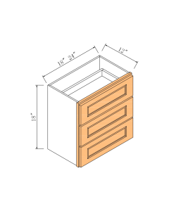 18'WALL THREE DRAWER CABINET - 3DRAWER FACES AND FRAME ONLY (cabinet box not included)