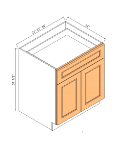 24"base Cabinet - 2doors 1drawer Face And Frame Only