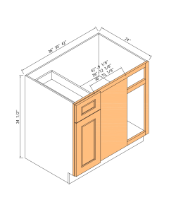36"base Blind Corner Cabinet - 1door 1drawer Face And Frame Only
