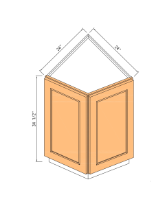 24"base End Corner Cabinet - 2doors And Frame Only
