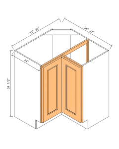 33"base Easy Reach Cabinet - 1 Bifloded Door And Frame Only
