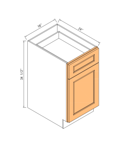 18"soft Closing Base Waste Basket Cabinet - 1door 1 Drawer Face And Frame Only