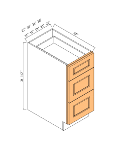 12"base/vanity Three Drawer Pack Cabinet - 3drawer Faces And Frame Only