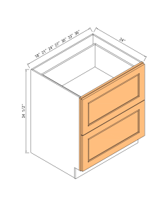 24"base Two Drawer Pack Cabinet - 2drawer Faces And Frame Only