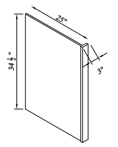 Dishwasher End Panel With 3"return