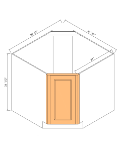 36"DIAGONAL CORNER SINK BASE - 1DOOR AND FRAME ONLY (cabinet box not included)