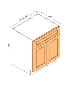 24"sink Base Cabinet - 2 Doors 1 False Drawer Front And Frame Only