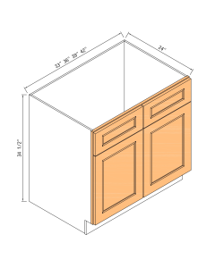 33"sink Base Cabinet - 2 Doors 2 False Drawer Front And Frame Only