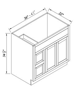Vanity Sink Base With 2 Drawers On The Left