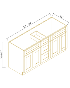 Vanity Double Sink Base