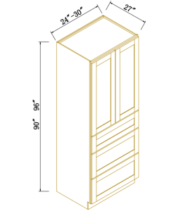 Wall Pantry With 3 Drawers